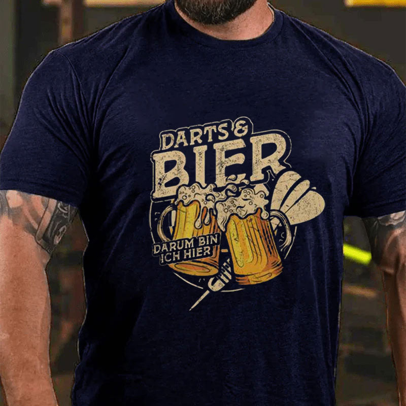 Darts Und Bier Darum Bin Ich Hier Dartspieler Dart T-Shirt