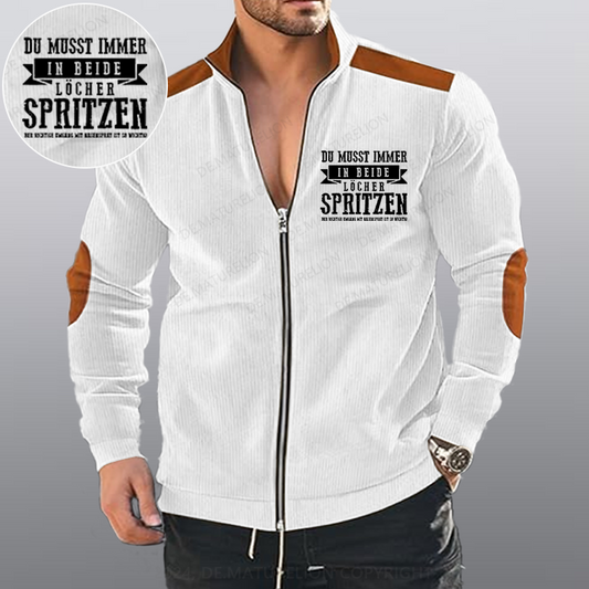 Maturelion Du musst immer in beide Löcher spritzen Reißverschluss Jacke