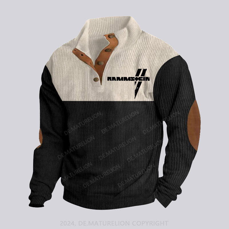 Maturelion Rammstein Rock Musik Band Stehkragen Knopf Polo Shirt