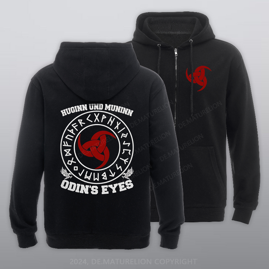 Maturelion Huginn und Muninn - Odins Augen Reißverschluss Hoodie