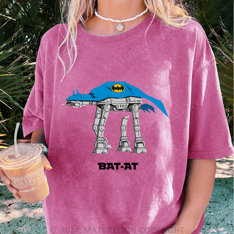 Maturelion BAT-AT Damen Gewaschene Vintage T-Shirt