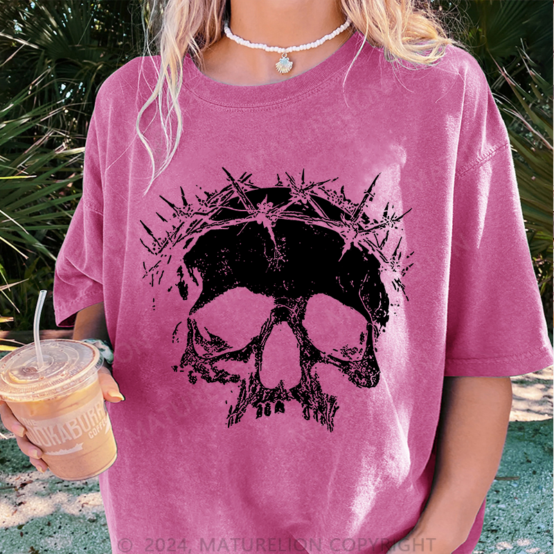 Maturelion Christus Damen Gewaschene Vintage T-Shirt