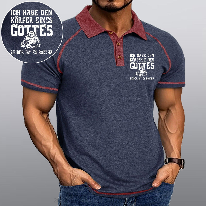 Maturelion Ich Habe Den Körper Eines Gottes Leider Ist Es Buddha Kragen T-Shirt