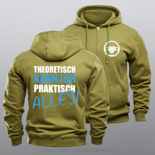 Maturelion Theoretisch Kann Ich Praktisch Alles Reißverschluss Hoodie