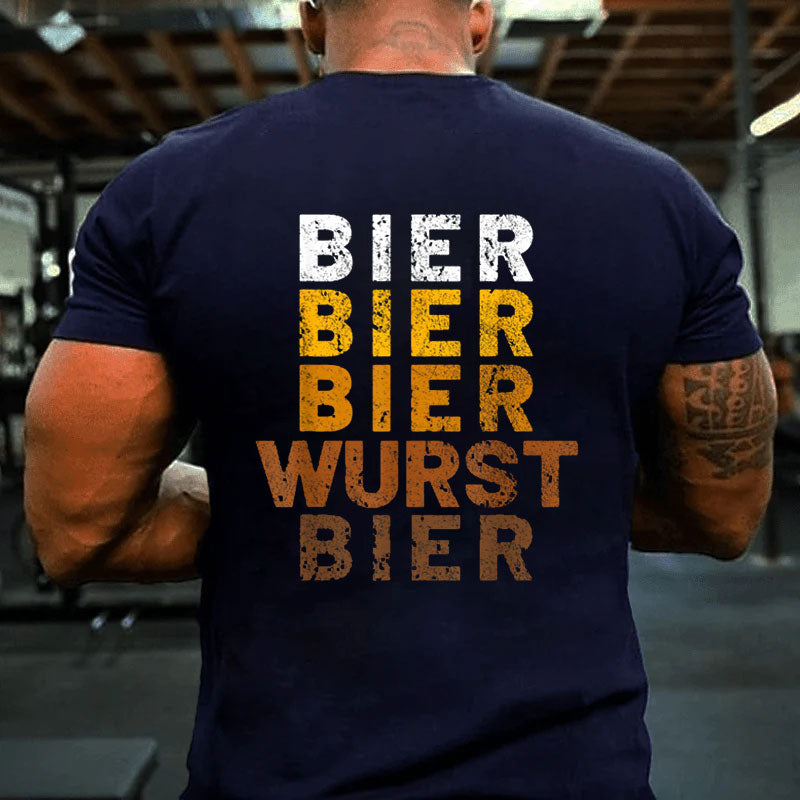 Bier und Wurst für Bierliebhaber Biertrinker T-Shirt