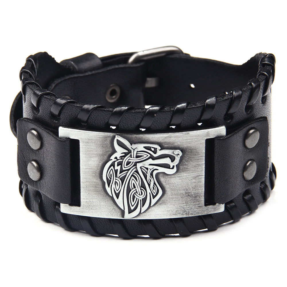 Breites Lederarmband Geflochtenes Armband aus Rindsleder beliebtes Armband