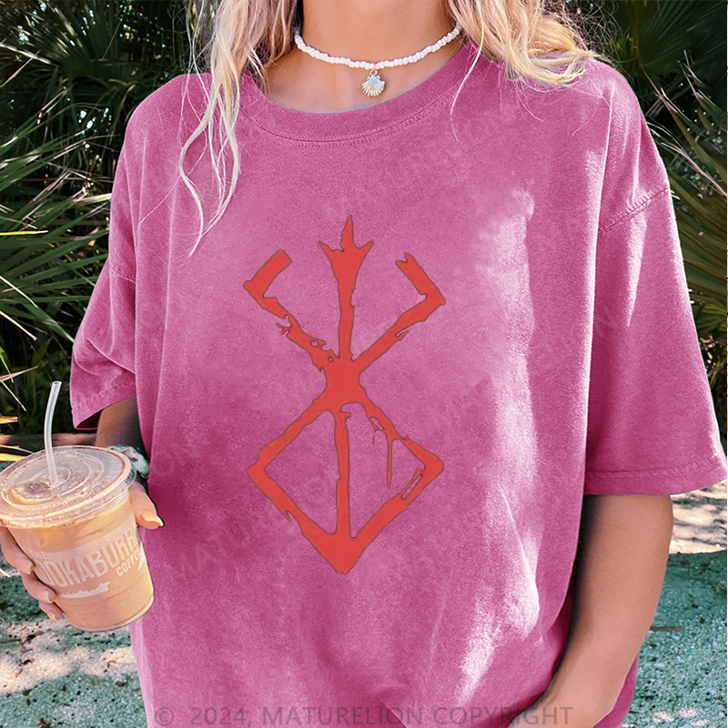 Maturelion Berserker Schädel Damen Gewaschene Vintage T-Shirt