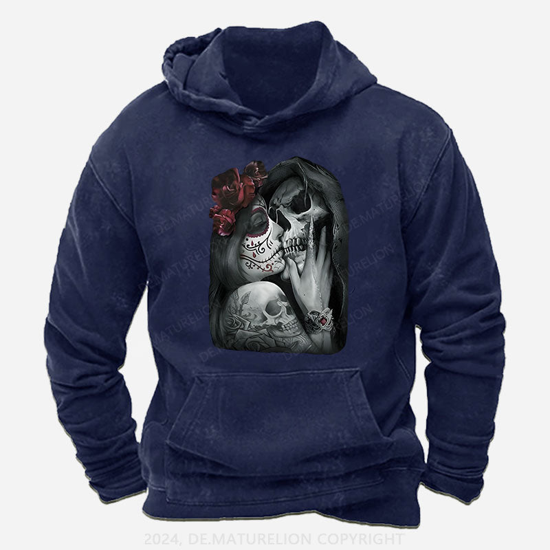 Skeleton Blumen Liebe Weihnachten Hoodie