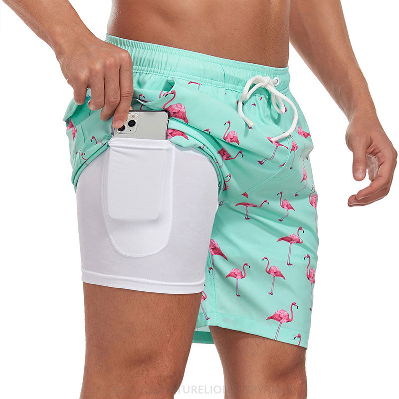 Maturelion Atmungsaktiv Fitnesshose Schnell Trocknende Strandhose Badehose