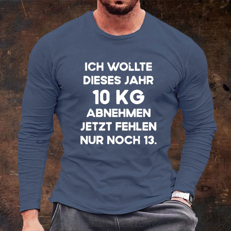 Ich wollte dieses Jahr 10kg abnehmen jetzt fehlen nur noch 13 Langarm Shirt