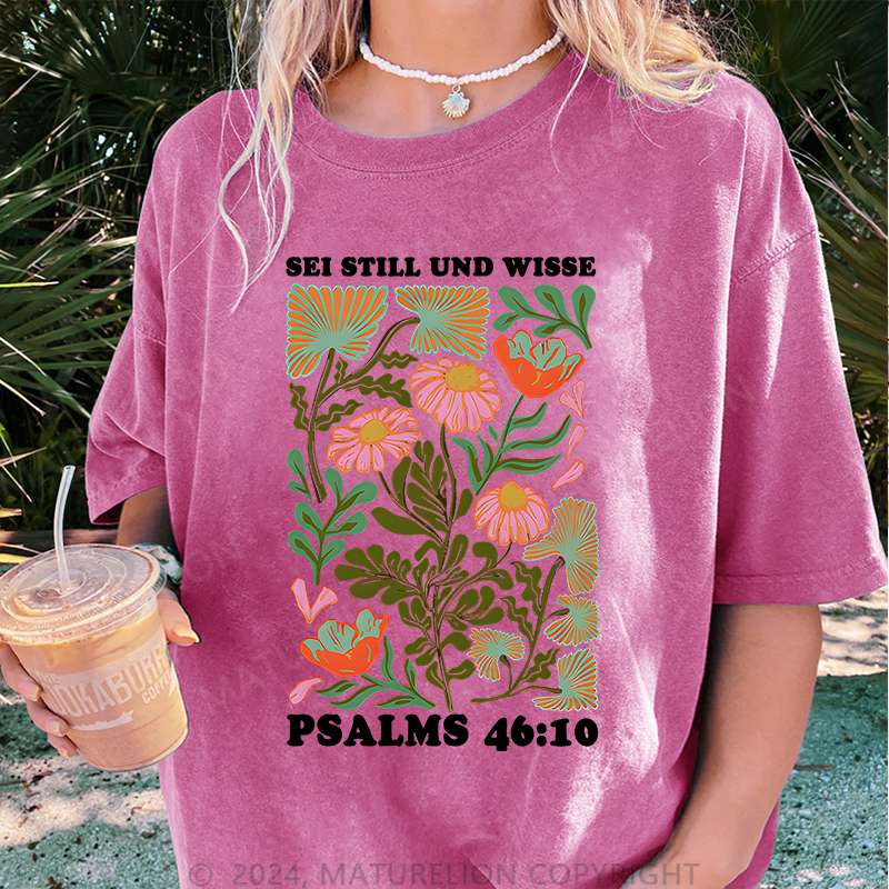 Maturelion Sei Still und Wisse Damen Gewaschene Vintage T-Shirt