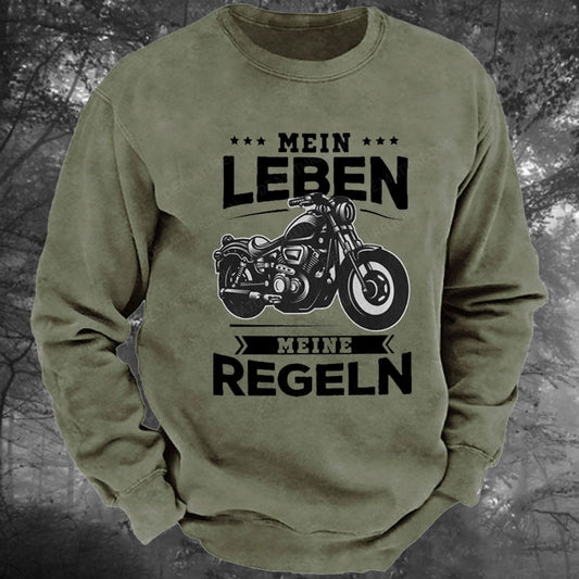 Mein Leben Meine Regeln Gewaschenes Sweatshirt