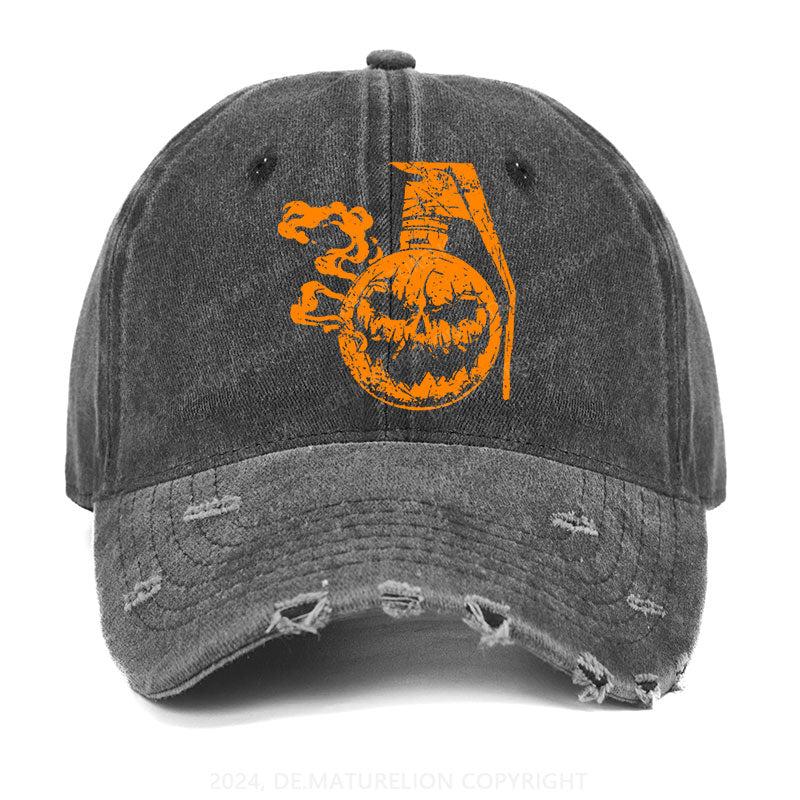 Halloween Kürbis Bombe Gewaschene Vintage Cap