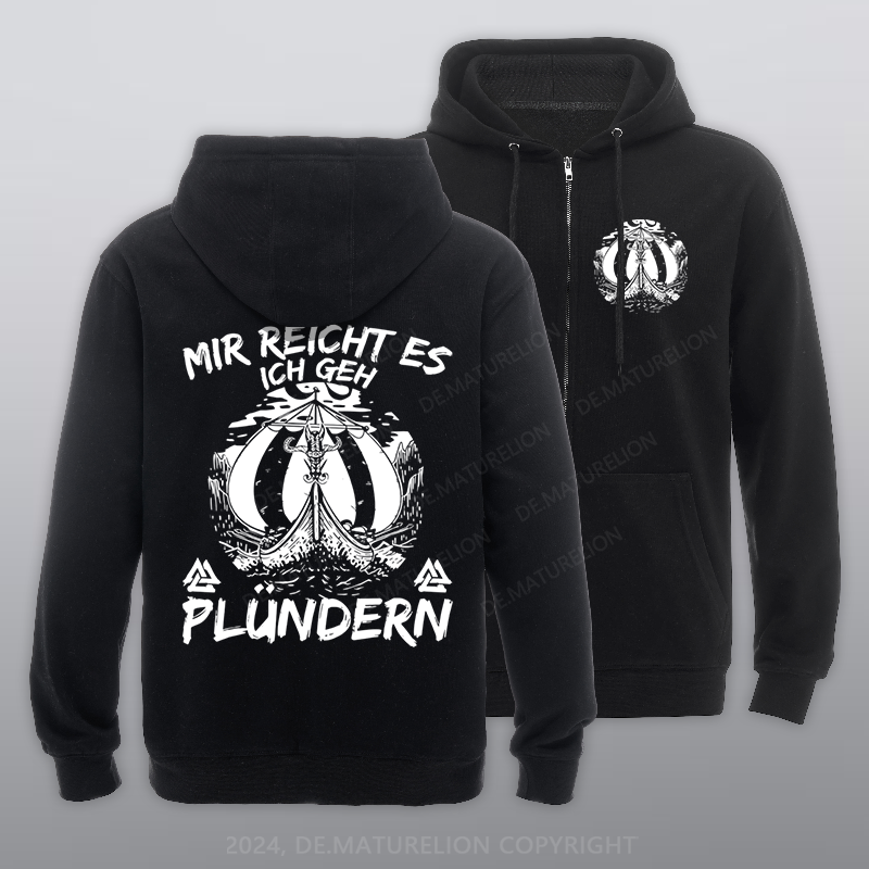 Maturelion Auf der suche nach meiner Axt Reißverschluss Hoodie