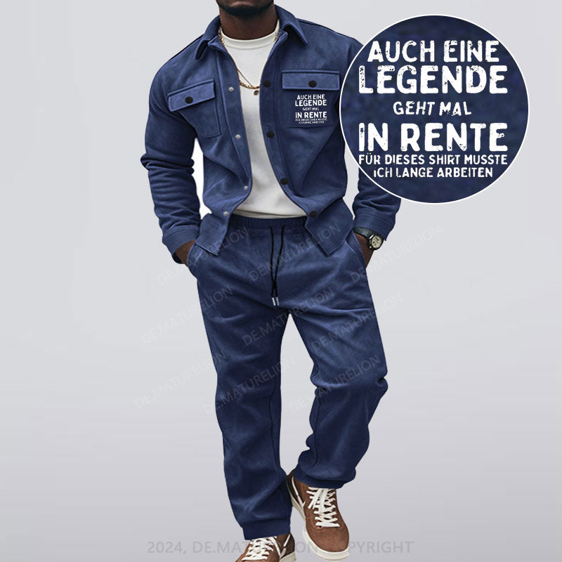 Maturelion Auch Eine Legende Geht Mal In Rente Jacke und Hose Set