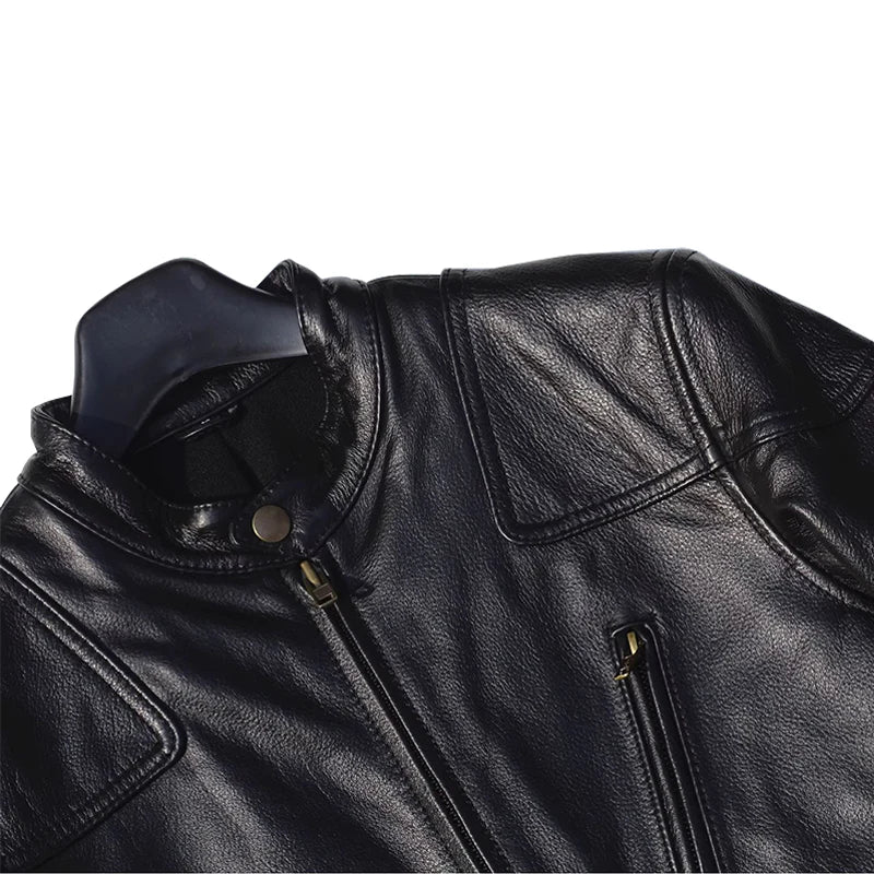 Modische Motorrad Bikerjacke aus echtem Leder Jacke