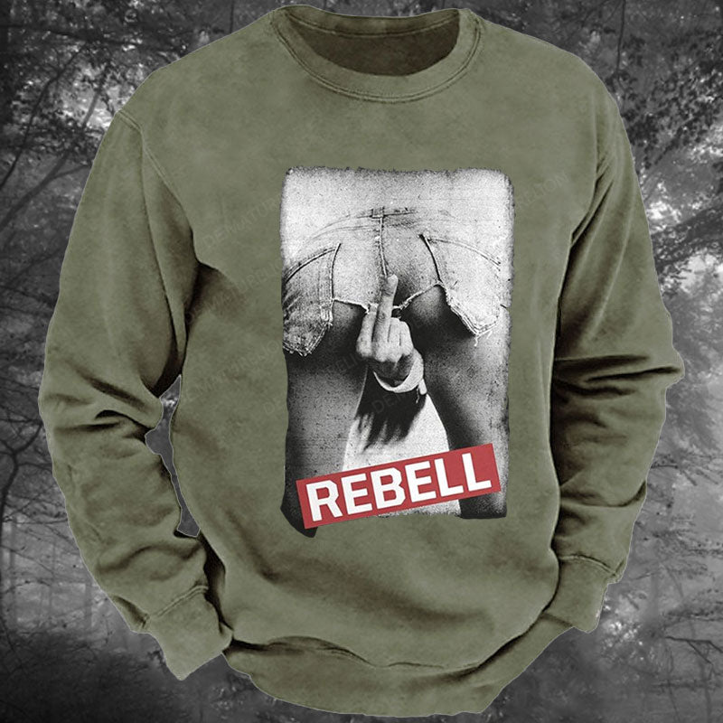 Ein Rebell Gewaschenes Sweatshirt