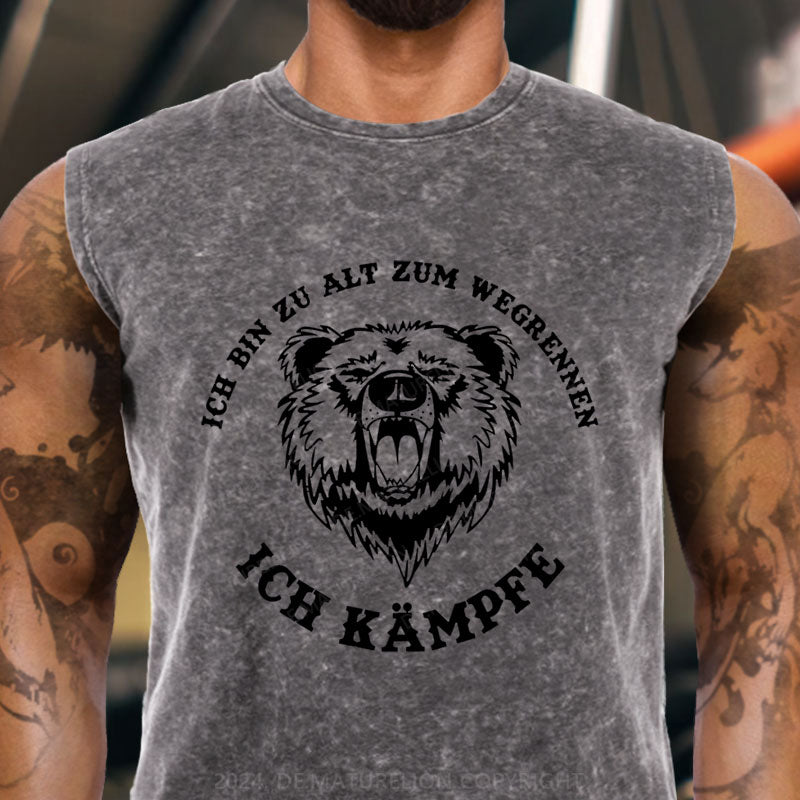 Ich bin zu alt zum wegrennen Ich kämpfe! Böser Alter Mann Tank Top