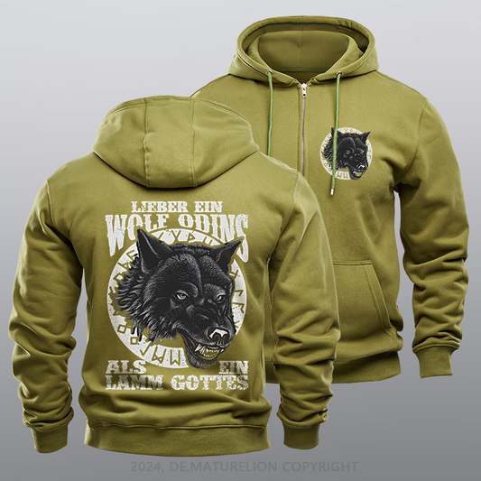 Maturelion Wolf Odins Reißverschluss Hoodie