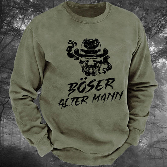 Böse Alter Mann Gewaschenes Sweatshirt