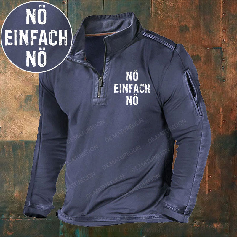 Nö Einfach Nö Stehkragen Reißverschluss Polo Shirt