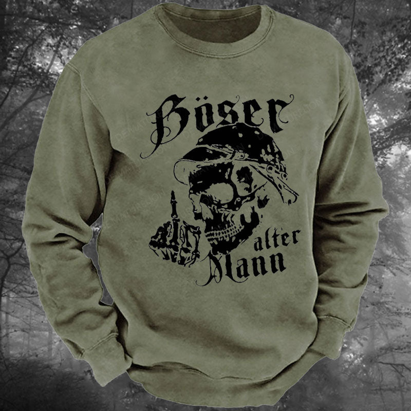 Böser Alter Mann Gewaschenes Sweatshirt