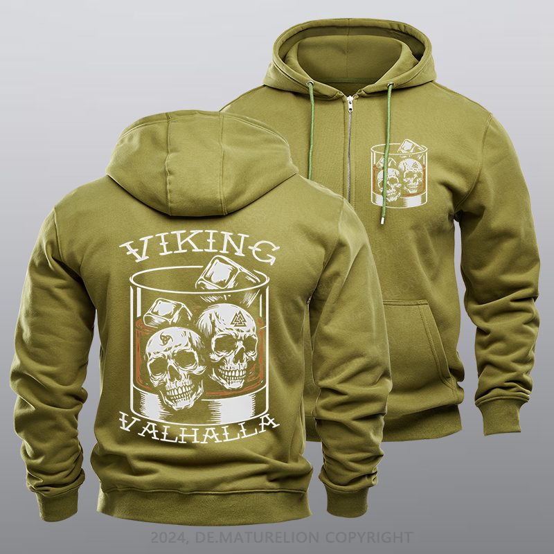 Maturelion Viking Valhalla Reißverschluss Hoodie