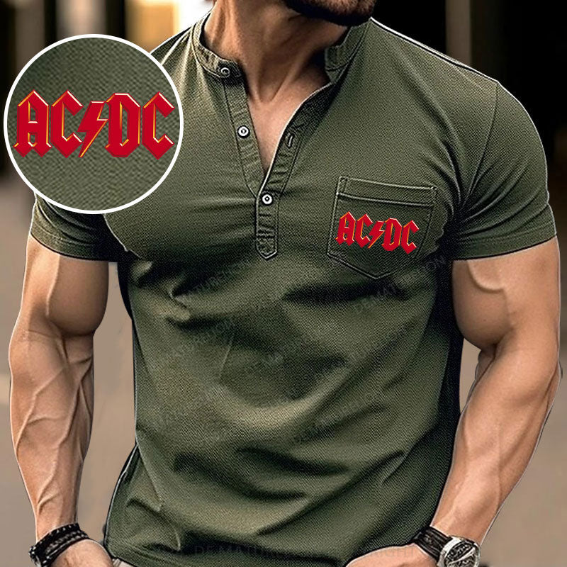 ACDC Rock Band Henley Shirt