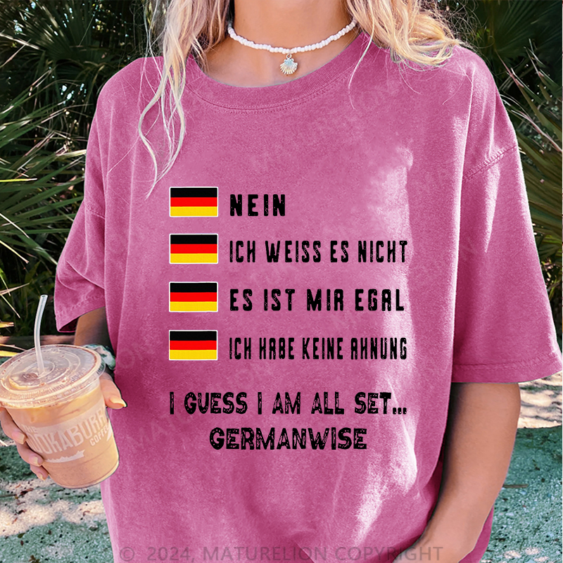 Maturelion Egal Und Keine Ahnung Damen Gewaschene Vintage T-Shirt