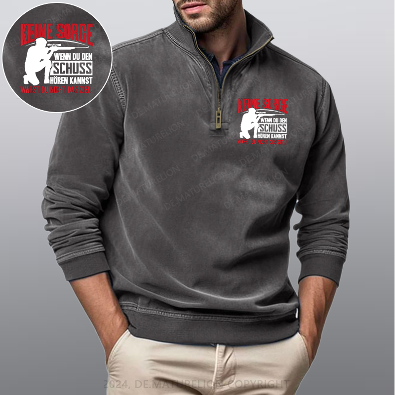 Maturelion Keine Sorge Wenn Du Den Schuss Hören Kannst Warst Nicht Ziel Stehkragen Poloshirt
