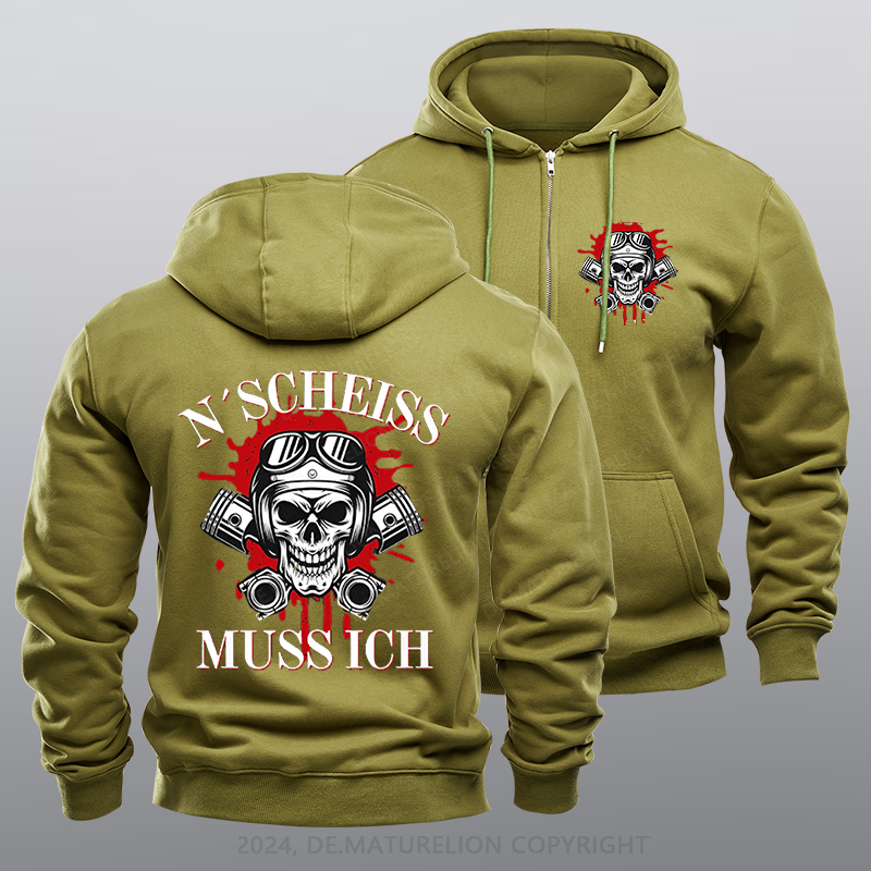 Maturelion N´Scheiß muss ich Reißverschluss Hoodie