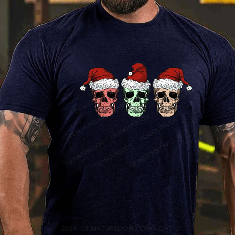 Frohe Weihnachten Schädel T-Shirt