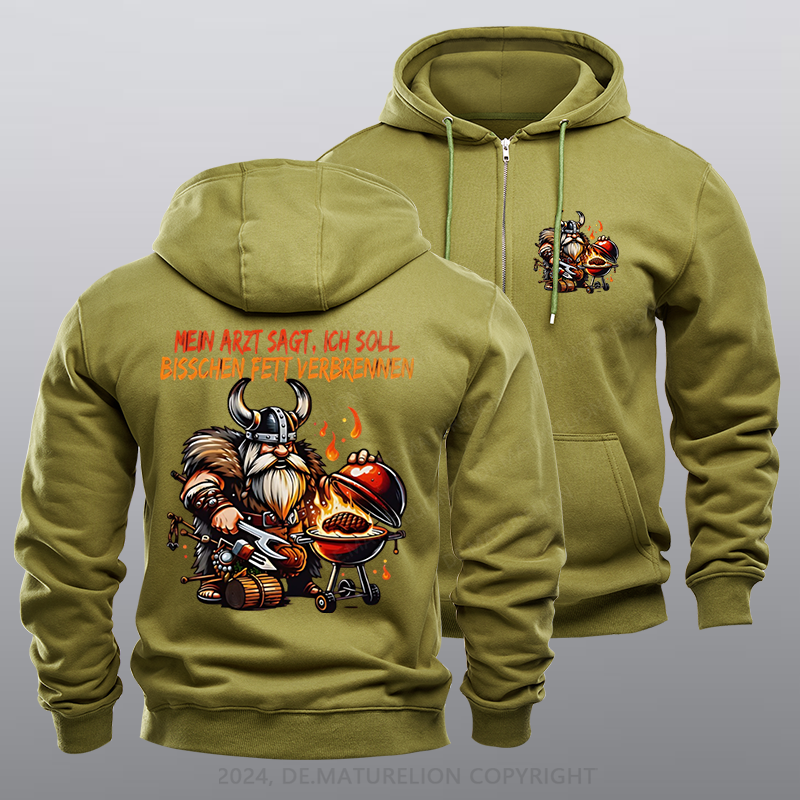 Maturelion Grill Meister Reißverschluss Hoodie