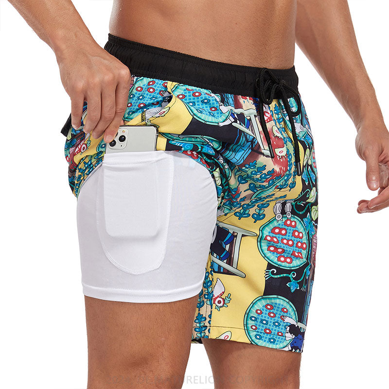 Maturelion Atmungsaktiv Fitnesshose Schnell Trocknende Strandhose Badehose