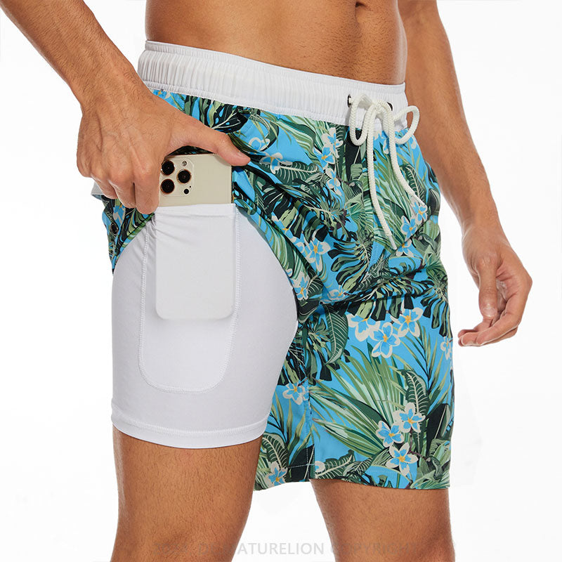 Maturelion Atmungsaktiv Fitnesshose Schnell Trocknende Strandhose Badehose