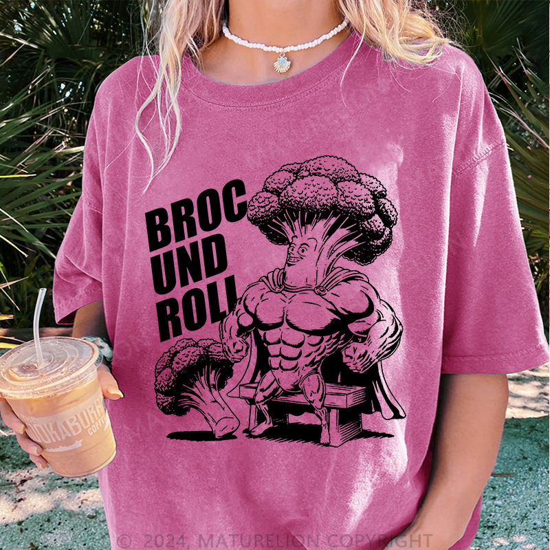 Maturelion Broc und Roli Damen Gewaschene Vintage T-Shirt