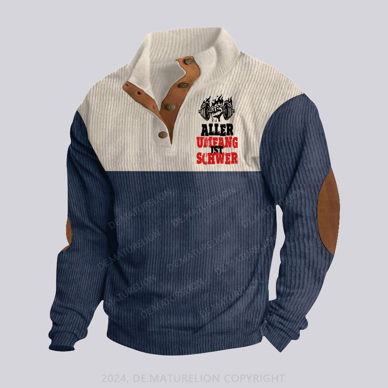 Maturelion Aller Umfang ist schwer Stehkragen Knopf Polo Shirt