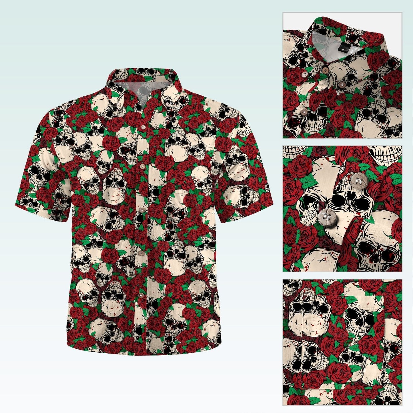 Maturelion Hawaiian Shirt Mexikanischer Zucker Schädel Hawaiian Shirt