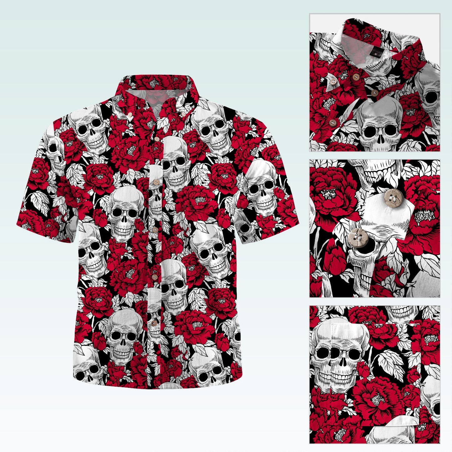 Maturelion Hawaiian Shirt Mexikanischer Zucker Schädel Hawaiian Shirt