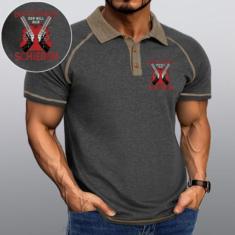 Maturelion Schießen Waffe Sport Kragen T-Shirt