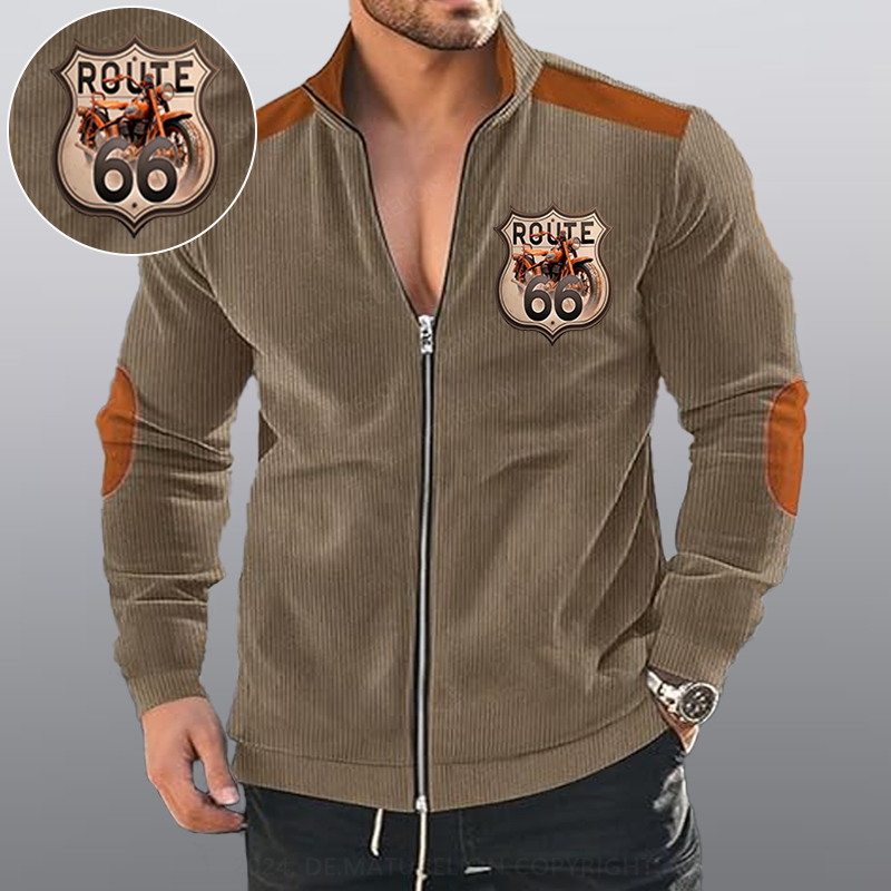 Maturelion Route 66 Motorrad Reißverschluss Jacke