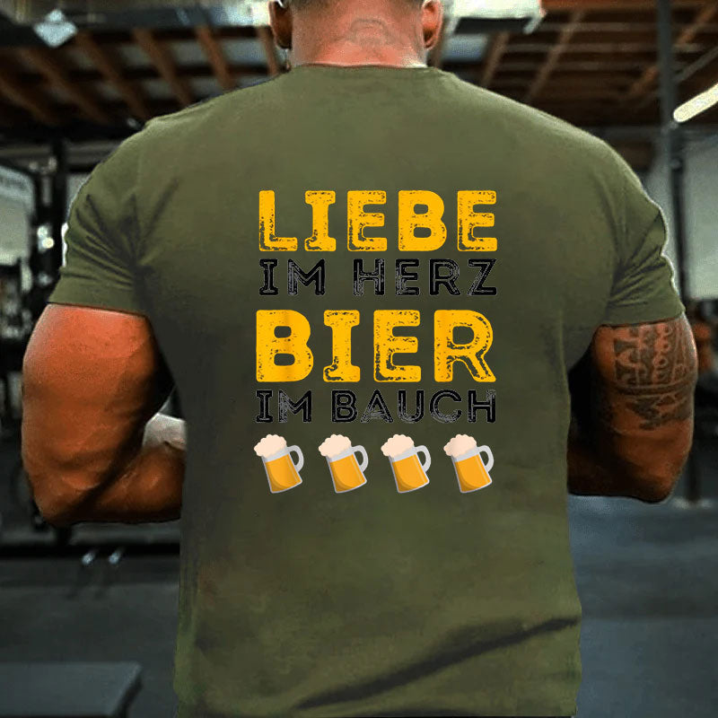 Bier im Bauch für Bierliebhaber Bierbauch Biertrinker T-Shirt