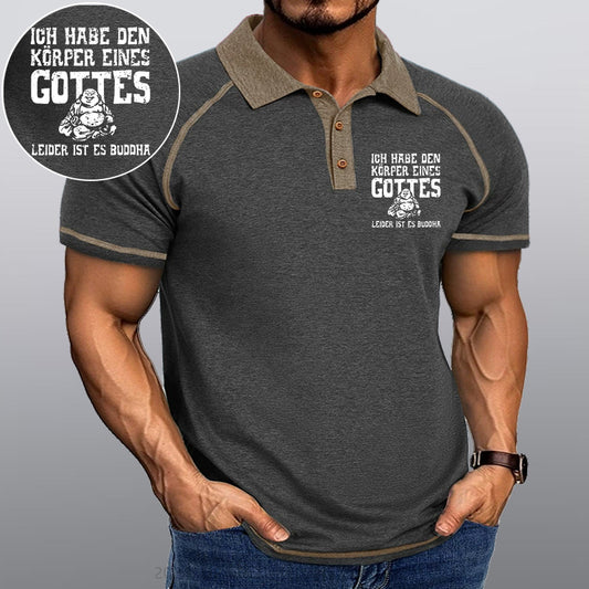 Maturelion Ich Habe Den Körper Eines Gottes Leider Ist Es Buddha Kragen T-Shirt