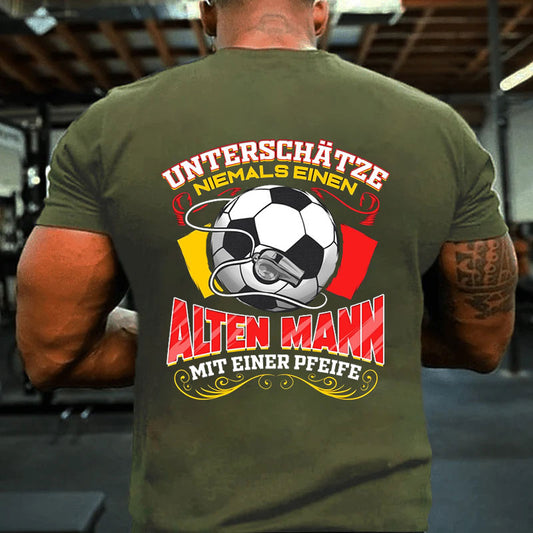 Schiedsrichter Alter Mann Fußball Rentner T-shirt