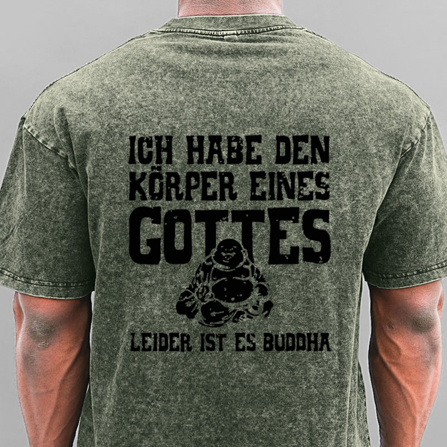 Ich Habe Den Körper Eines Gottes Leider Ist Es Buddha Gewaschene Vintage T-Shirt