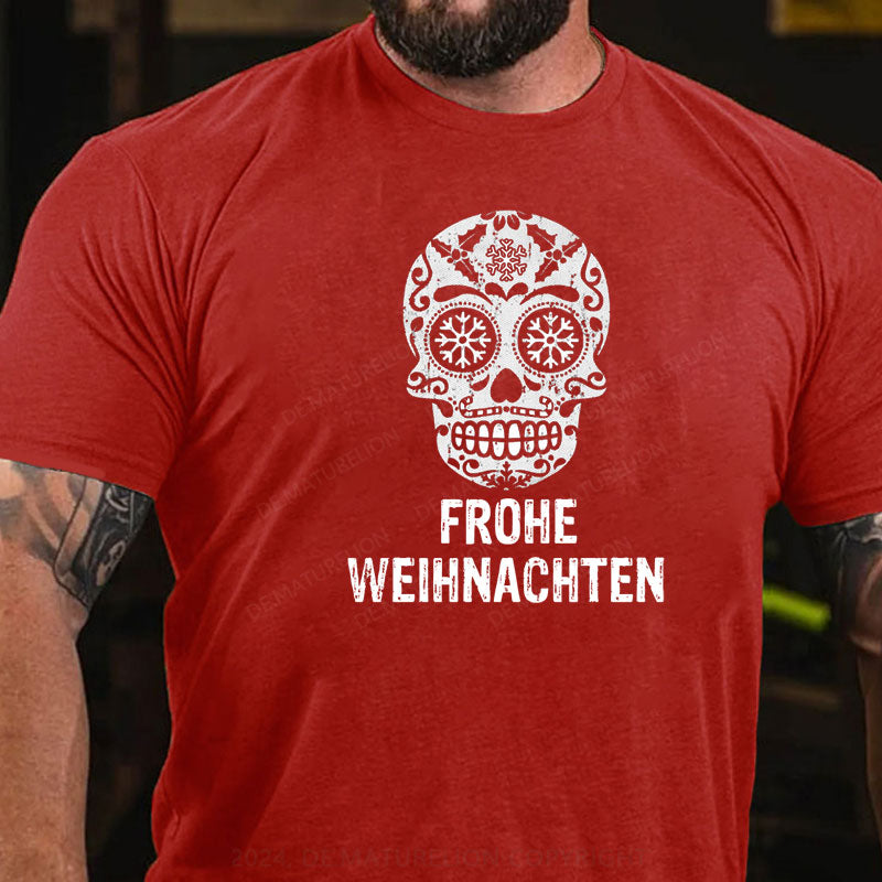 Frohe Weihnachten Schädel T-Shirt