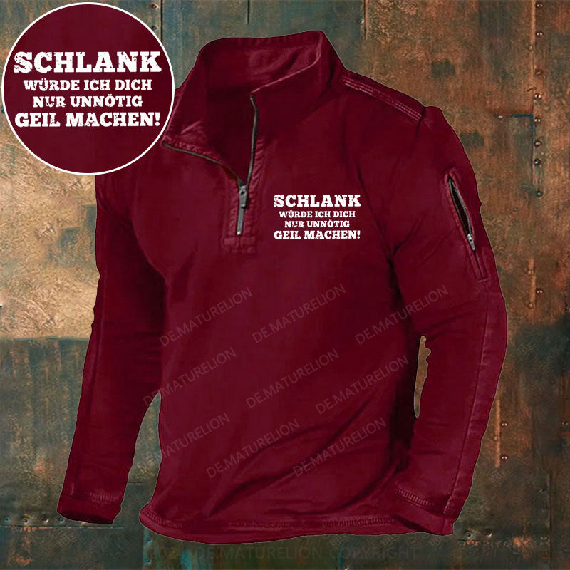 Schlank Würde Ich Dich Nur Unnötig Geil Machen Stehkragen Reißverschluss Polo Shirt