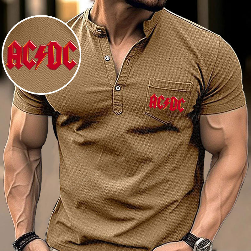 ACDC Rock Band Henley Shirt