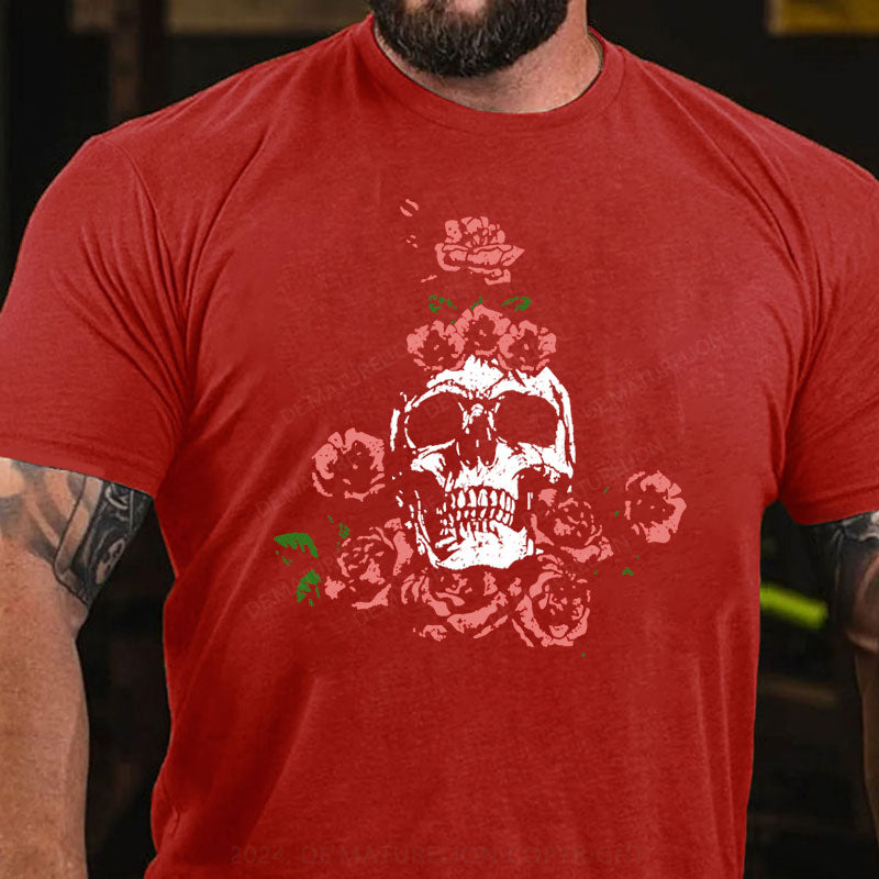 Skeleton Blumen Weihnachten T-Shirt