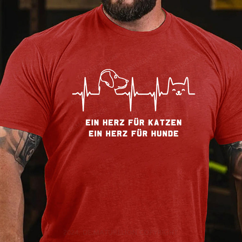 Ein Herz für Katzen Ein Herz für Hunde T-Shirt